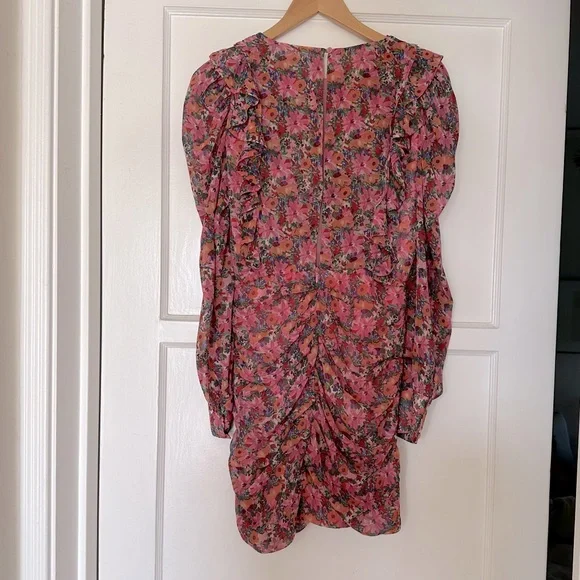 ZARA ruched floral mini dress blogger fave